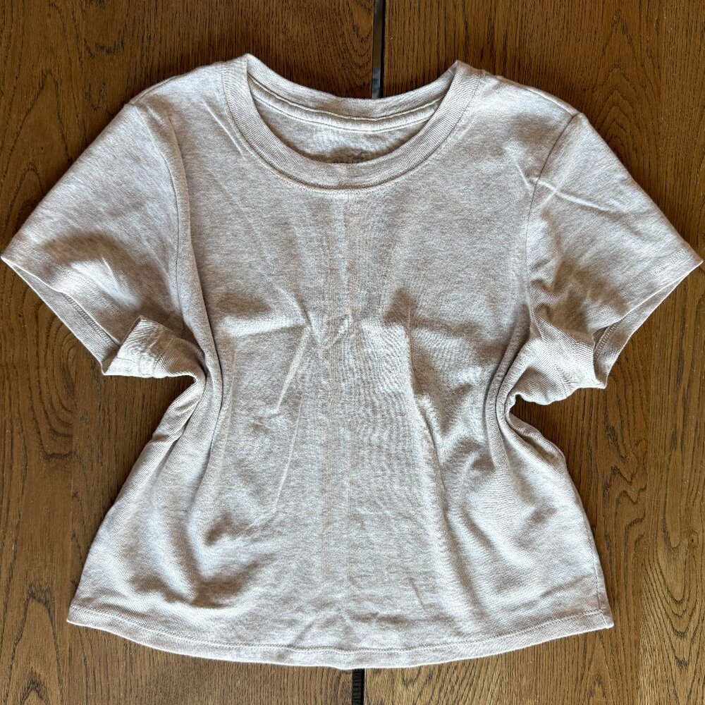 Hollister Short Sleeve Crew Baby Tee Heather Cream
